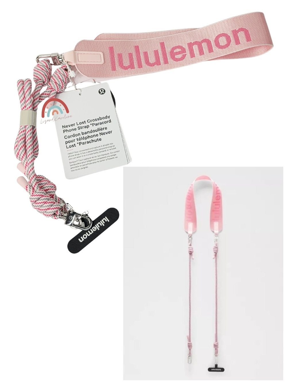 New! Lululemon Never Lost Crossbody Phone Strap Paracord in Pink